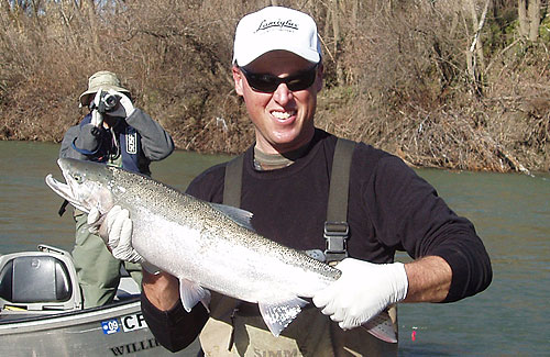 Bob Sparre Catching Steelhead Fish